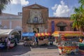 Merida, Yucatan, Mexico: Vendors in the Plaza Grande, outside the Casa de Montejo