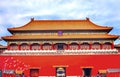 Meridian Gate Entrance Gugong Forbidden City Palace Beijing Chin