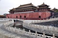 The Meridian Gate and Golden Water in The Forbidden City. Beijing, China. November 6, 2018.