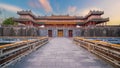 Meridian Gate of Imperial Royal Palace of Nguyen dynasty in Hue, Vietnam Royalty Free Stock Photo