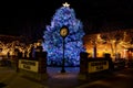 Meridian Idaho city Christmas tree lights in town square