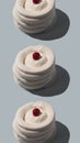 meringue cake with a cherry on top pattern Royalty Free Stock Photo