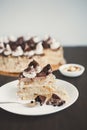 Meringue cake with hazelnuts and buttercream Royalty Free Stock Photo