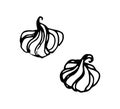 Meringue cookies vector hand drawn doodle icon