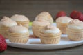 Meringue cream with fresh strawberreis