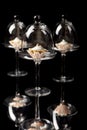 Meringue pastry under glass Royalty Free Stock Photo