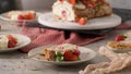 Meringue roll cake Royalty Free Stock Photo