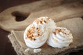 Meringue with toasted almonds