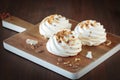 Meringue with toasted almonds
