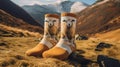 Merino wool socks, calf length long mens sock Generative AI