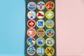 Merit Badge Sash on Blue and Pink Royalty Free Stock Photo