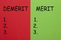 Merit Demerit Lists