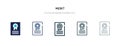 Merit icon in different style vector illustration. two colored and black merit vector icons designed in filled, outline, line and