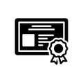 Black solid icon for Merit, qualification and excellence Royalty Free Stock Photo