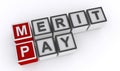 merit pay word block on white Royalty Free Stock Photo