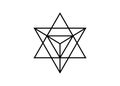 Sacred geometry. Merkaba thin line geometric triangle shape. esoteric or spiritual symbol. isolated on white background. Star Royalty Free Stock Photo