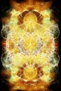 Merkaba on abstract color background. Glass effect.