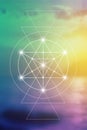 Merkaba. Sacred geometry spiritual new age futuristic illustration