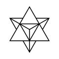 Merkaba symbol. Sacred geometry shape. Star tetrahedron.