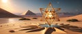 Merkabah meditation universe quantum field. 3D rendered. Generative AI. Royalty Free Stock Photo