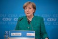 Merkel at a press conference before the big decision about the grand coalition