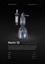 Merlin 1D Rocket engine 3D illustration poster