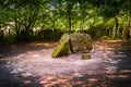 Merlin`s grave or burial place, forest of BrocÃÂ©liande landmark, Paimpont, Brittany, France