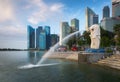 Merlion fountain in Singapore city
