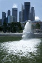 Merlion fountain singapore city waterfront