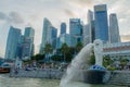 The Merlion fountain in Singapore