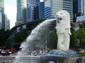 Merlion - sea lion, symbol of Singapore - city of the lion Royalty Free Stock Photo