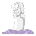 Merlion icon, cartoon style Royalty Free Stock Photo