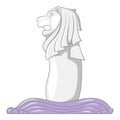 Merlion icon, cartoon style