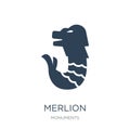 merlion icon in trendy design style. merlion icon isolated on white background. merlion vector icon simple and modern flat symbol