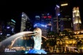 Merlion Park at Night, Singapore