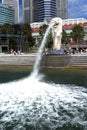 Merlion park.Singapore skyline Royalty Free Stock Photo