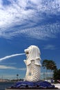 Merlion park.Singapore skyline Royalty Free Stock Photo