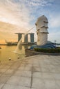 Merlion skyline early morning