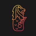 Merlion statue gradient vector icon for dark theme Royalty Free Stock Photo