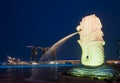 Merlion statue and Marina Bay Sands, Singapore