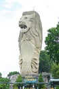 Merlion statue at sentosa, singapore Royalty Free Stock Photo