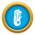 Merlion statue, Singapore icon blue vector isolated