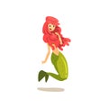 Mermaid ancient mythical creature cartoon vector Illustration on a white background