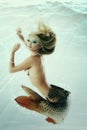 Mermaid beautiful underwater mythology being original photo comp Royalty Free Stock Photo