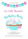 Mermaid party invitation template