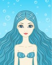 The mermaid with blue hair