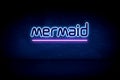 Mermaid - blue neon announcement signboard