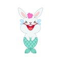 Cute little rabbit with a mermaid tail