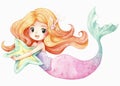 Mermaid character cartoon watercolor2