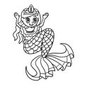 Mermaid Crown Princess Isolated Coloring Page